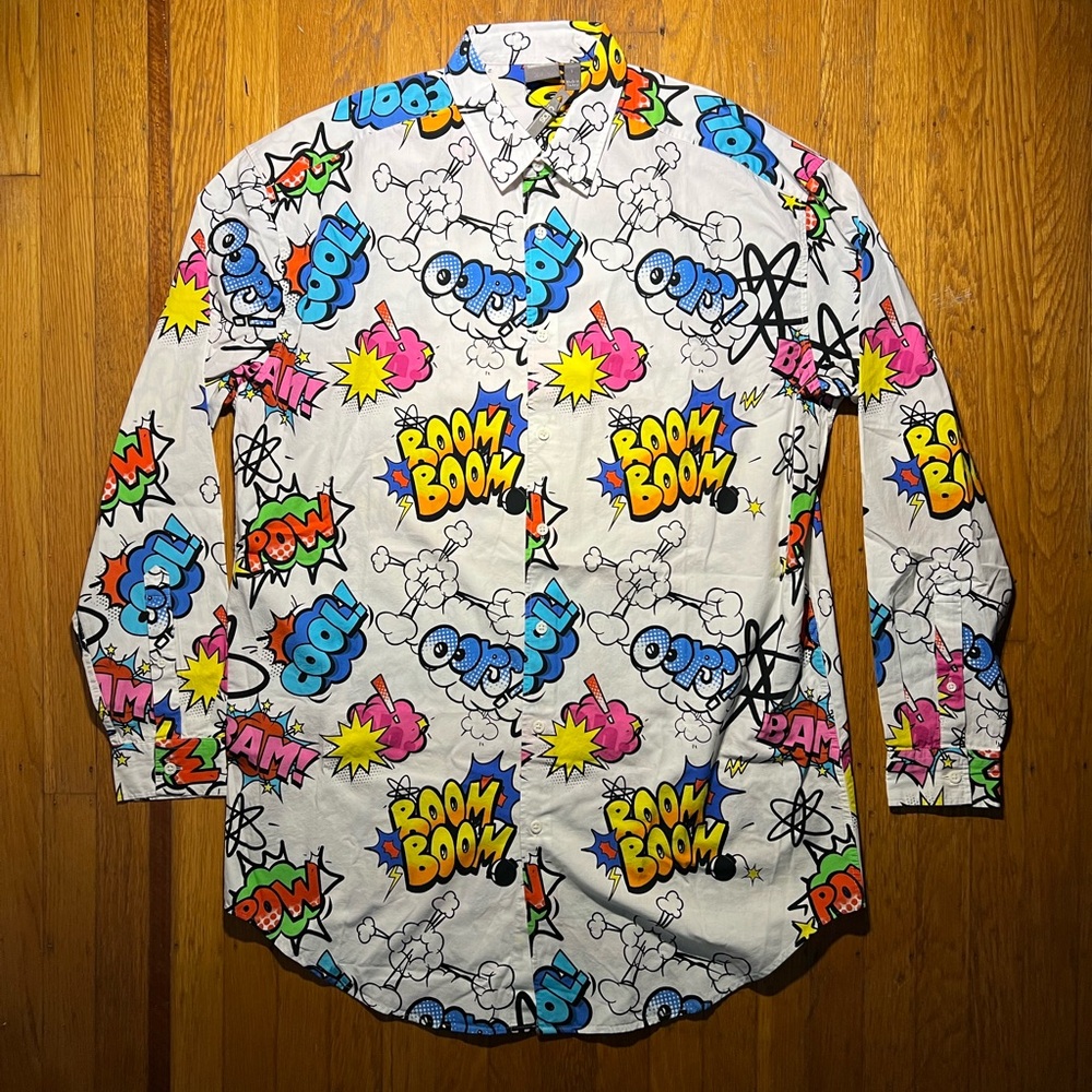 ASOS White Graphic Men's Shirt with Comic Design